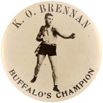 C. 1914-1918  "K.O.BRENNAN/BUFFALO'S CHAMPION" REAL PHOTO POCKET MIRROR.