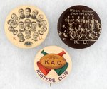 1898 ERA PAIR OF KANSAS UNIVERSITY FOOTBALL TEAM BUTTONS PLUS LIKELY KANSAS ATHLETIC CLUB BUTTON.