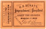 ANDREW JOHNSON IMPEACHMENT FULL TICKET & CDV CARD.