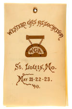 EXTREMELY EARLY USE OF CELLULOID TO PRODUCE 1890 BUSINESS CONVENTION SOUVENIR.