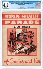 WORLD'S GREATEST PARADE OF COMICS AND FUN #NN 1941 CGC 4.5 VG+.