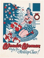 RARE 1940s WONDER WOMAN PROMOTIONAL DC COMICS CHRISTMAS CARD.