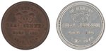 SUMNER "TAKE CARE OF MY CIVIL RIGHTS BILL" PAIR OF 1874 MEMORIAL MEDALS.