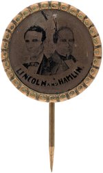 "LINCOLN AND HAMLIN" 1860 UNIFACE FERROTYPE JUGATE.