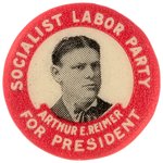 REIMER "SOCALIST LABOR PARTY" RARE 1912 PORTRAIT BUTTON.