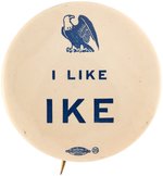 "I LIKE IKE" RARE NEW YORK REPUBLICAN EAGLE SLOGAN BUTTON.