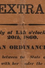 CHARLESTON MERCURY EXTRA "THE UNION IS DISSOLVED!" ICONIC 1860 CIVIL WAR BROADSIDE.