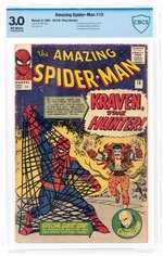 AMAZING SPIDER-MAN #15 AUGUST 1964 CBCS 3.0 GOOD/VG (FIRST KRAVEN THE HUNTER/UK PRICE VARIANT).
