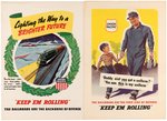 WWII HOMEFRONT QUARTET OF UNION PACIFIC RAILROAD POSTERS.