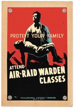 WWII HOMEFRONT "PROTECT YOUR FAMILY" WPA ERA POSTER.