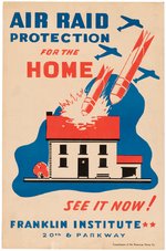WWII HOMEFRONT "AIR RAID PROTECTION FOR THE HOME" WPA ERA POSTER.