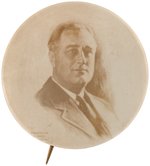 ROOSEVELT UNUSUAL SEPIA TONED PORTRAIT BUTTON UNLISTED IN HAKE.