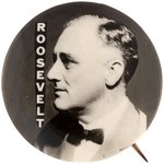"ROOSEVELT" IN BOW TIE REAL PHOTO PORTRAIT BUTTON HAKE #33.