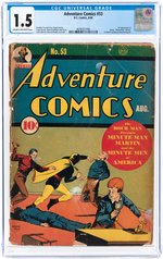 ADVENTURE COMICS #53 AUGUST 1940 CGC 1.5 FAIR/GOOD.