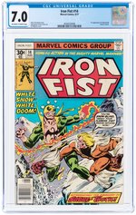 IRON FIST #14 AUGUST 1977 CGC 7.0 FINE/VF (FIRST SABRETOOTH).