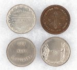 "MAJOR GEN. WIN SCOTT" QUARTET OF 1852 TOKEN VARIETIES.