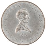 "ABRAHAM LINCOLN IN GOD WE TRUST" RARE 1864 PATTERN QUARTER.