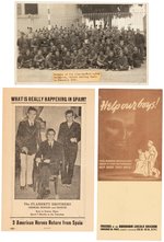 SPANISH CIVIL WAR: "LINCOLN, WASHINGTON" BRIGADE PHOTO & OTHER EPHEMERA.