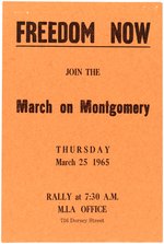 "FREEDOM NOW JOIN THE MARCH ON MONTGOMERY" 1965 MLK CIVIL RIGHTS FLYER.