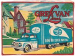 GREY VAN LINES JAPAN FRICTION TIN TRUCK AND TRAILER IN BOX.