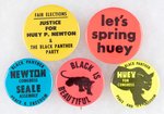 BLACK PANTHER PARTY FIVE CIVIL RIGHTS BUTTONS INC. "HUEY FOR CONGRESS."