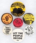 SDS STUDENTS FOR A DEMOCRATIC SOCIETY COLLECTION OF SEVEN BUTTONS.