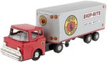 SHOP-RITE SUPER MARKETS JAPAN FRICTION TIN TRUCK AND TRAILER IN BOX.