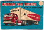 BURNHAM VAN SERVICE JAPAN FRICTION TIN TRUCK AND TRAILER IN BOX.