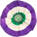 WOMEN'S POLITICAL UNION "WPU" SUFFRAGE BUTTON ON ROSETTE.