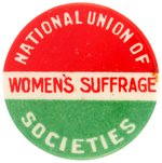 "NATIONAL UNION OF WOMEN'S SUFFRAGE SOCIETIES" CELLO BUTTON.