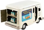 GORDEN'S FARM PRODUCTS JAPAN FRICTION TIN DELIVERY TRUCK IN BOX.