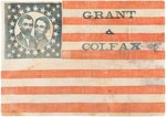 "GRANT & COLFAX" RARE 1868 JUGATE CAMPAIGN PARADE FLAG.