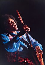 JIMI HENDRIX PHOTOGRAPH BY JIM MARSHALL ON SIGNED & NUMBERED MATTE- EDITION OF 50.