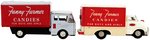 FANNY FARMER CANDY JAPAN FRICTION TIN TRUCK PAIR IN BOXES.