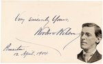 WOODROW WILSON "PRINCETON 1904" BOLDLY SIGNED & INSCRIBED CARD.