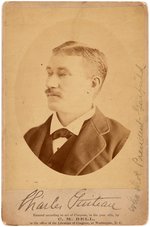 GARFIELD ASSASSIN CHARLES GUITEAU SIGNED 1882 CABINET CARD BY C. M. BELL.