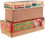 ARMORED CAR SAVINGS BANK JAPAN FRICTION TIN PAIR IN BOXES.