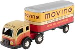 MOVING VAN JAPAN FRICTION TIN TRUCK AND TRAILER IN BOX.