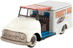 YONEYA FROSTY BAR TRUCK WITH BELL JAPAN FRICTION TIN TRUCK IN BOX.