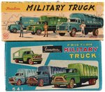 MILITARY TRUCK JAPAN FRICTION TIN TRUCK PAIR IN BOXES.