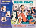 "THE MUNSTERS DELUXE RUB-ONS MAGIC PICTURE TRANSFERS" UNUSED BOXED SET.