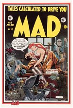 JACK DAVIS & HARVEY KURTZMAN SIGNED & NUMBERED "MAD" COMIC PRINT SET.