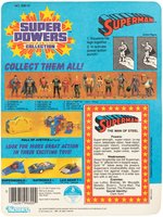 SUPER POWERS SUPERMAN ACTION FIGURE ON 12 BACK US CARD.