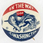 CLASSIC "WILLKIE 1940" RUNNING ELEPHANT "TO WASHINGTON" BUTTON.