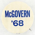 "McGOVERN '68" HOPEFUL BUTTON.