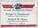 HAND HELD "SECOND INAUGURATION" OF IKE/NIXON VINYL FLAG FROM D.C. JAN. 1957.