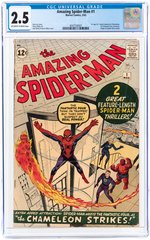 AMAZING SPIDER-MAN #1 MARCH 1963 CGC 2.5 GOOD+ (FIRST J. JONAH JAMESON & THE CHAMELEON).