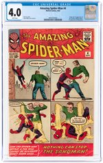 AMAZING SPIDER-MAN #4 SEPTEMBER 1963 CGC 4.0 VG (FIRST SANDMAN).