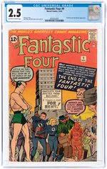 FANTASTIC FOUR #9 DECEMBER 1962 CGC 2.5 GOOD+.