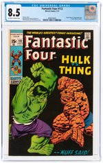 FANTASTIC FOUR #112 JULY 1971 CGC 8.5 VF+ (THING VS. INCREDIBLE HULK).